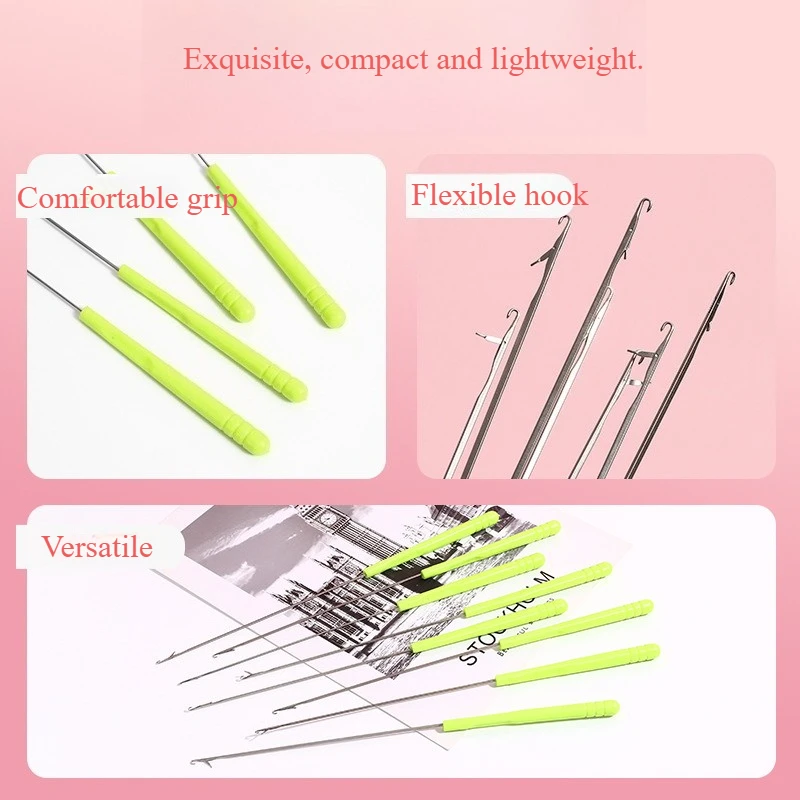 かぎ針編み針、舌付き編み物道具、セーター修理、ビーズアクセサリー、ヘアブレイド、ドレッドロックビーズ用縫い針