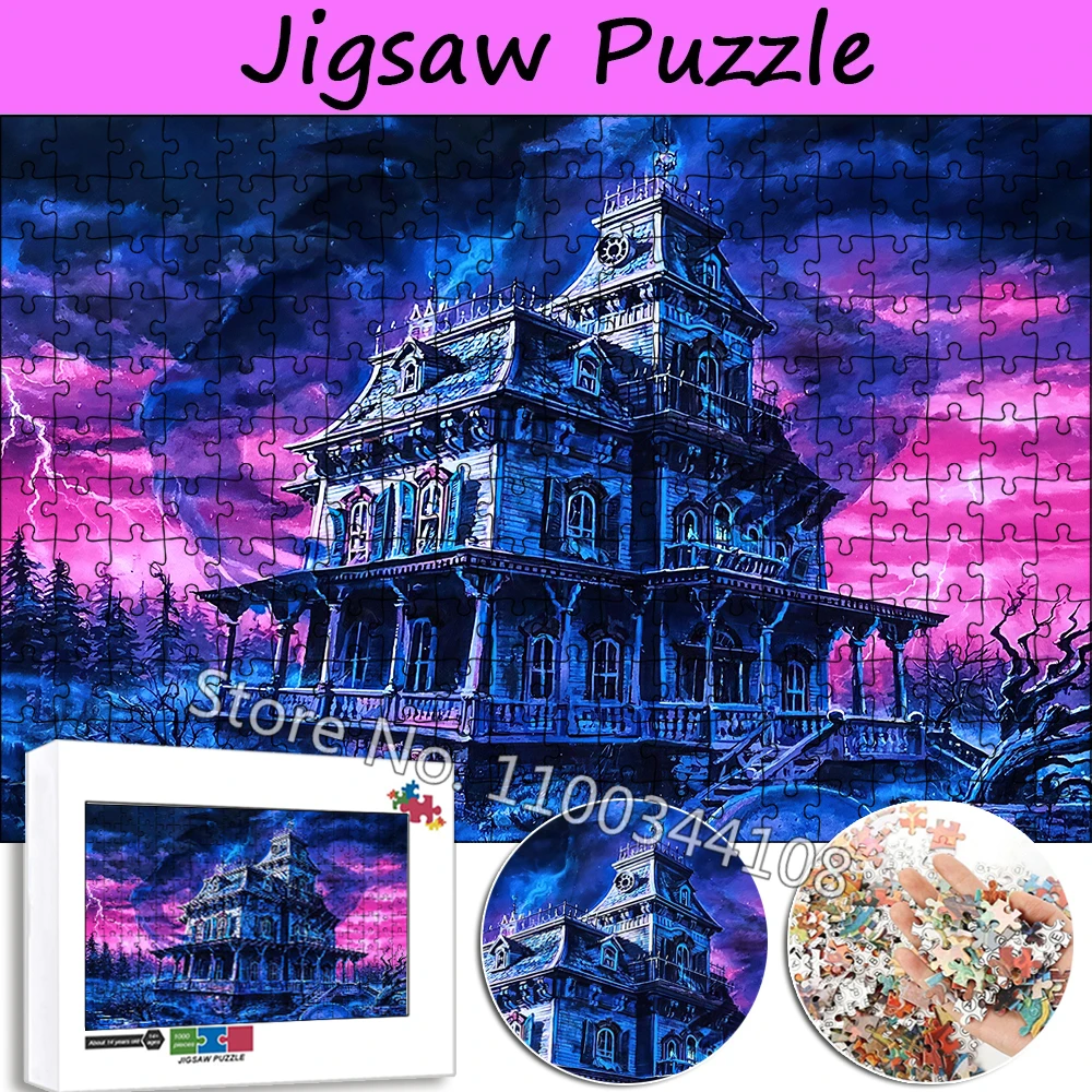 Disneyland Haunted Mansion Jigsaw Puzzle 1000 Pieces Horror Disney World Ghost Sightings Wooden Puzzles Adult Decompression Game