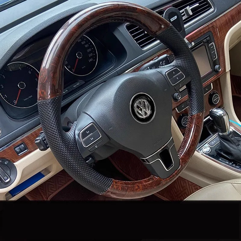 

Сшитая вручную черная Нескользящая кожаная фотосессия подходит для Volkswagen Golf Tiguan Passat B7 CC Touran Jetta Mk6
