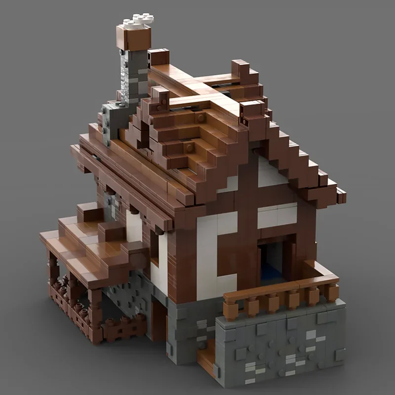Moc blocos de construção casa medieval/technoblades casa tecnologia tijolos modulares modelo presentes brinquedos natal diy conjuntos montagem