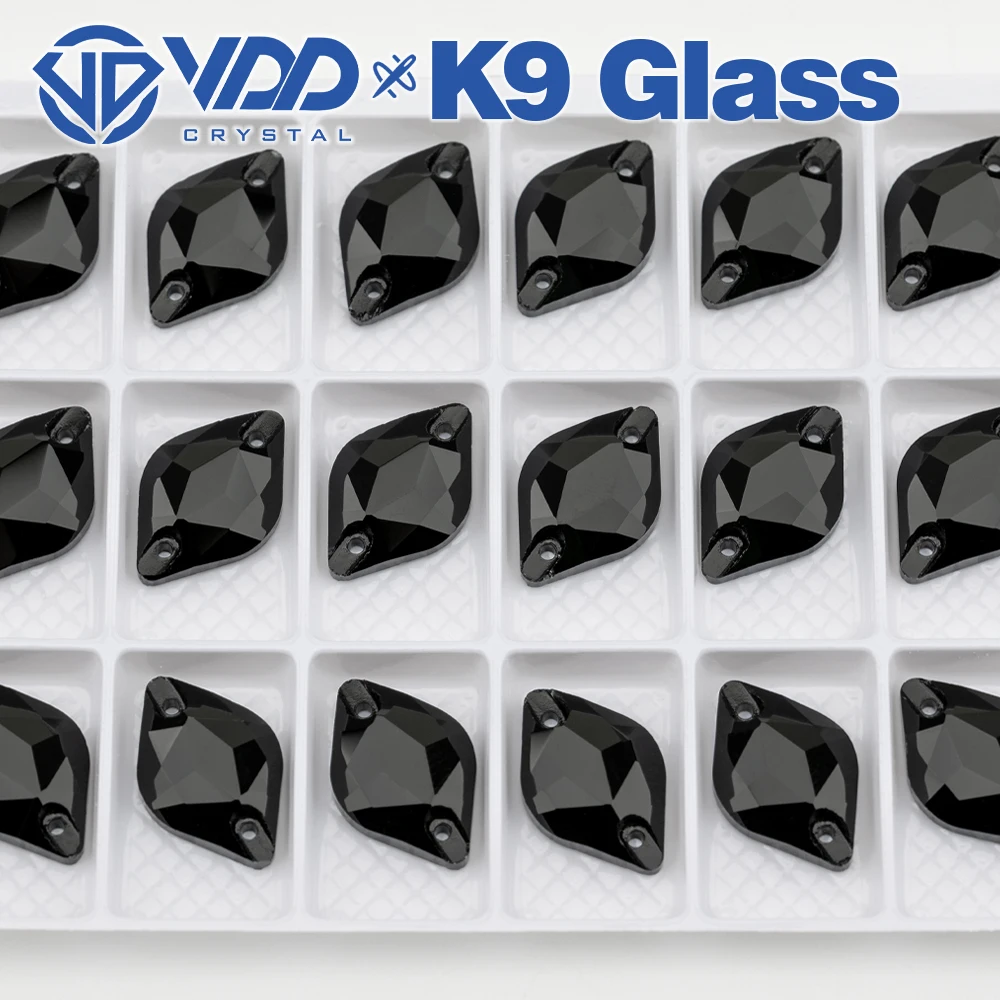 VDD S102 Jet Lemon Top-Qualität K9 Glas AAAAA Aufnähbare Strasssteine, Kristall-Flachsteine zum Aufnähen für Kleidungsdekorationen – Detail 5