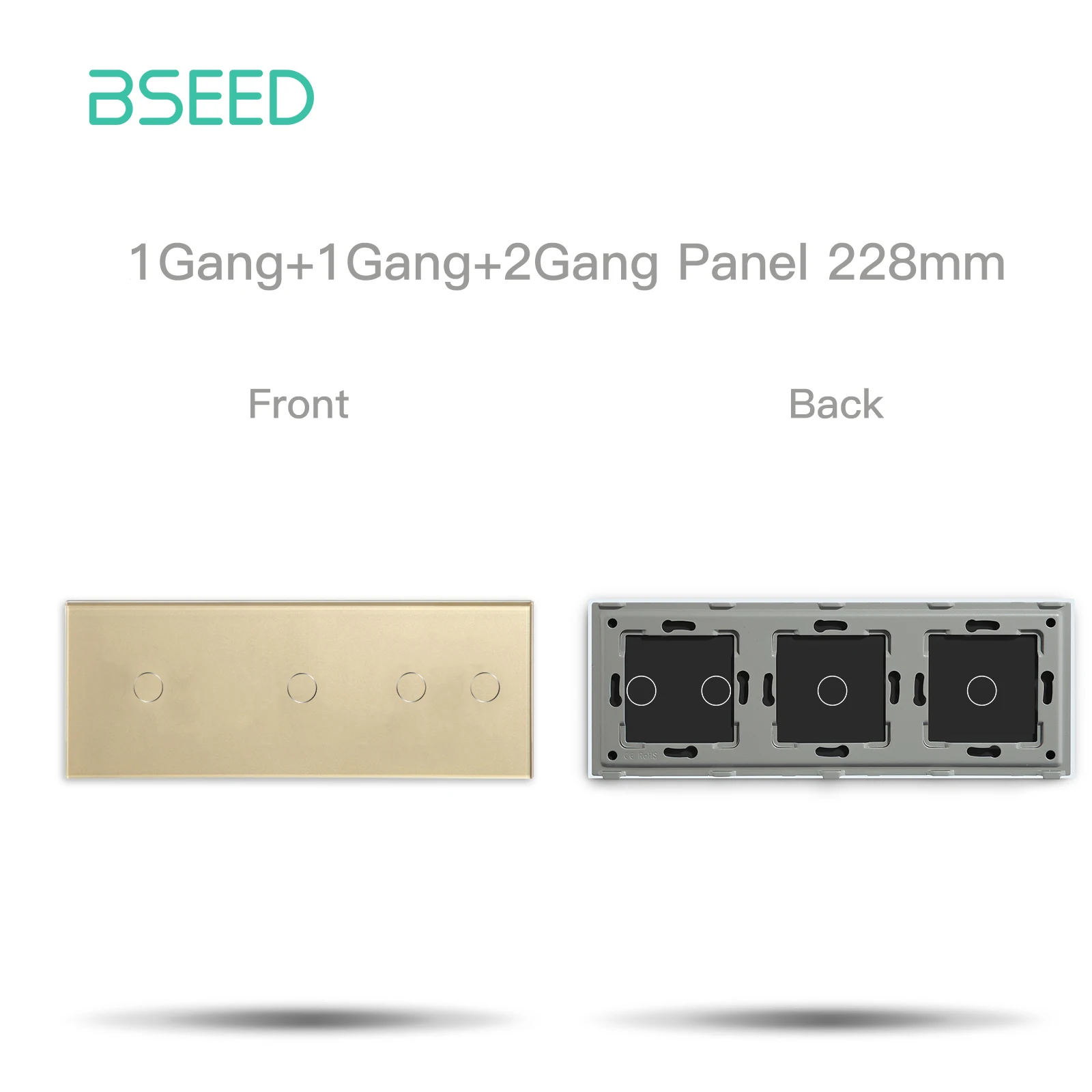 BSEED EU-Standard 228 mm Glasscheibe 4/5 Gang Touch-Schalttafel Metallrahmen inklusive kostenloser Kombination DIY-Teile