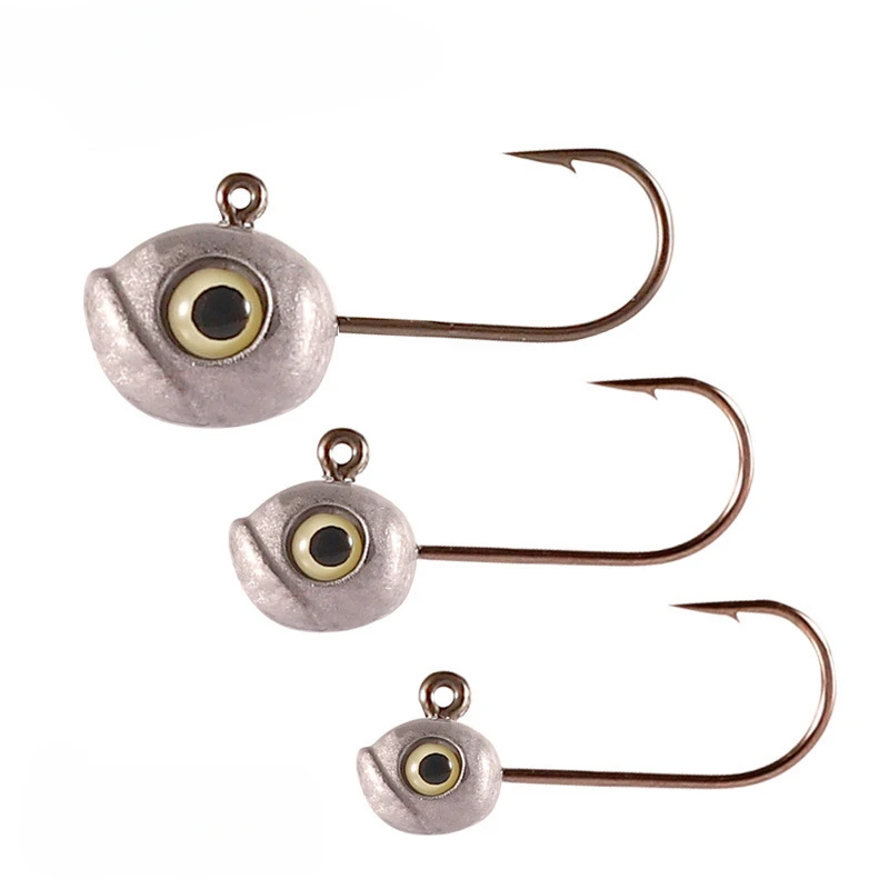 

20pcs 1g 1.8g 3.6g 3d eyes Soft Lure Rockfish Fishing Hooks Jig Head Hook For Ultralight Worm