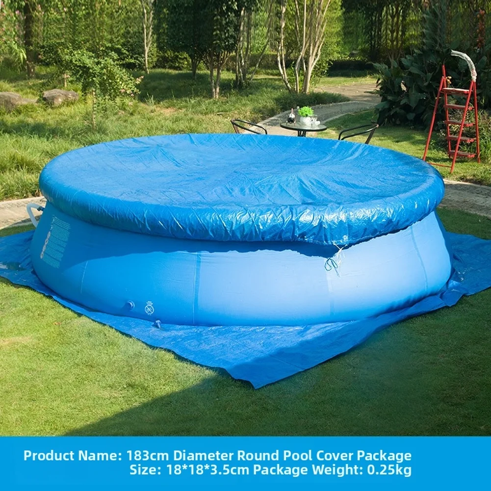 

Round Pool Cover for Above Ground Pools PE UV Resistant Net with Ventilation and Tying Rope for Easy Installation