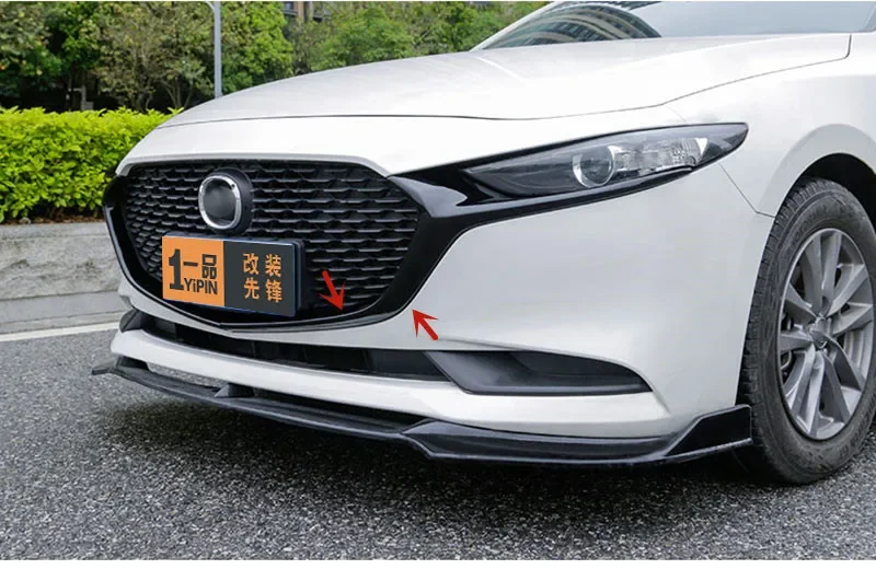 

For Mazda 3 AXELA 2020-2021 ABS Chrome Front grille Decorative strip Side trim Anti-scratch protection car accessories