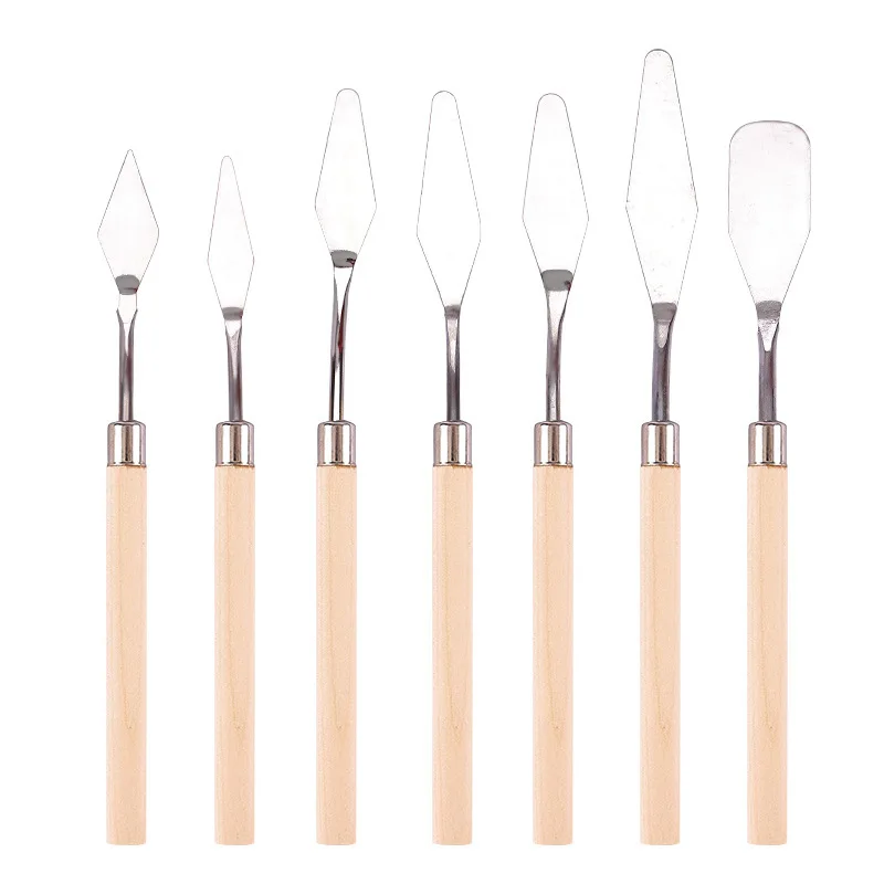 3/5/7Pcs Edelstahl Fondant Kuchen Spatel Creme Mischen Schaber Ölgemälde Schaufel Backen Gebäck Werkzeuge küche Zubehör
