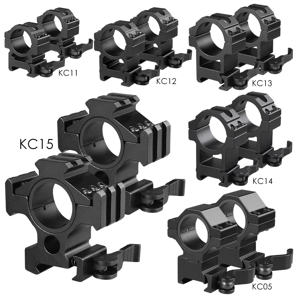 

UniqueFire 1" 25.4mm / 30mm Quick Release Scope Rings for 20mm Dovetail Weaver Rail Mount Rings,Pack of 2