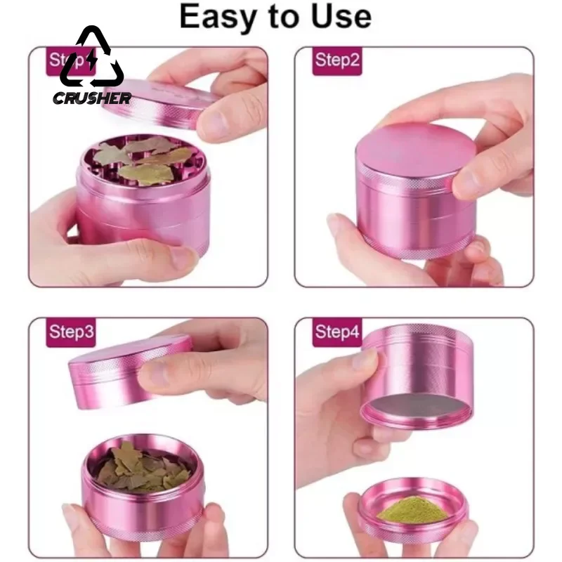 CRUSHER Herb Tobacco Grinder 4 Layer Aluminum Alloy Manual Grass 40mm Spice Herbal Cutter Grinders for Smoking Pipe Accessories