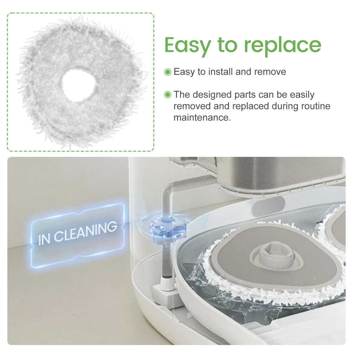 Panno per mocio riutilizzabile da 12 pezzi per Narwal T10 accessori per spazzare Robot parti Mop in microfibra