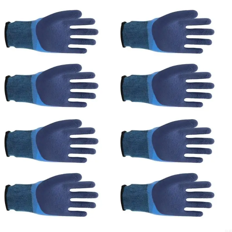 ถุงมือทำงาน Q1JC ถุงมือแช่แข็งเคลือบยางคู่สำหรับถุงมือด้ามจับแอนตี้