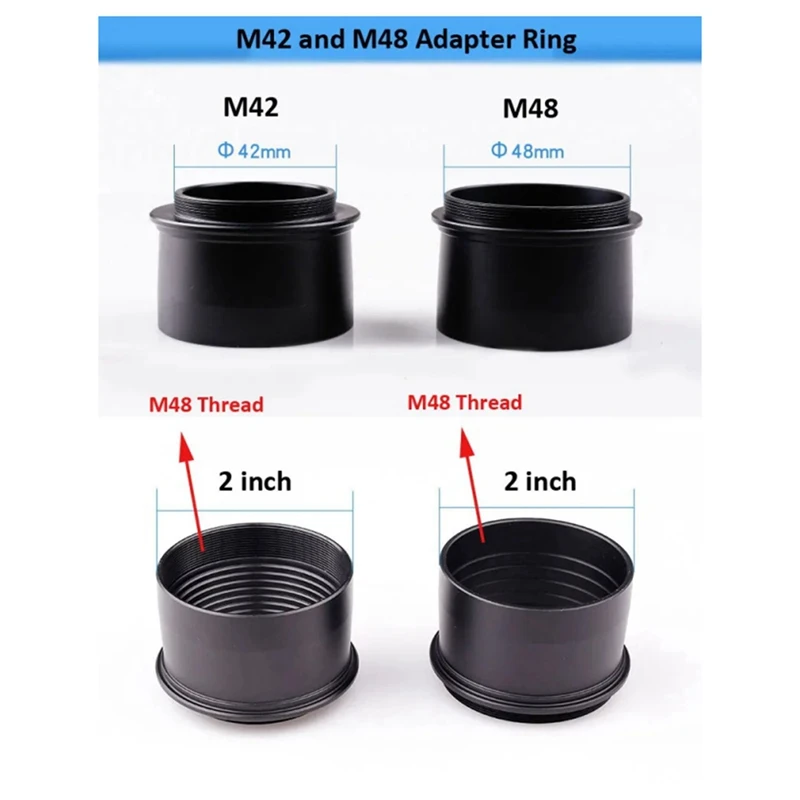 2 Inch M48 Telescope Adapter T Ring And M48 D/SLR Camera Mount For Canon Astronomical Photography Sleeve(C) Durable Easy Install