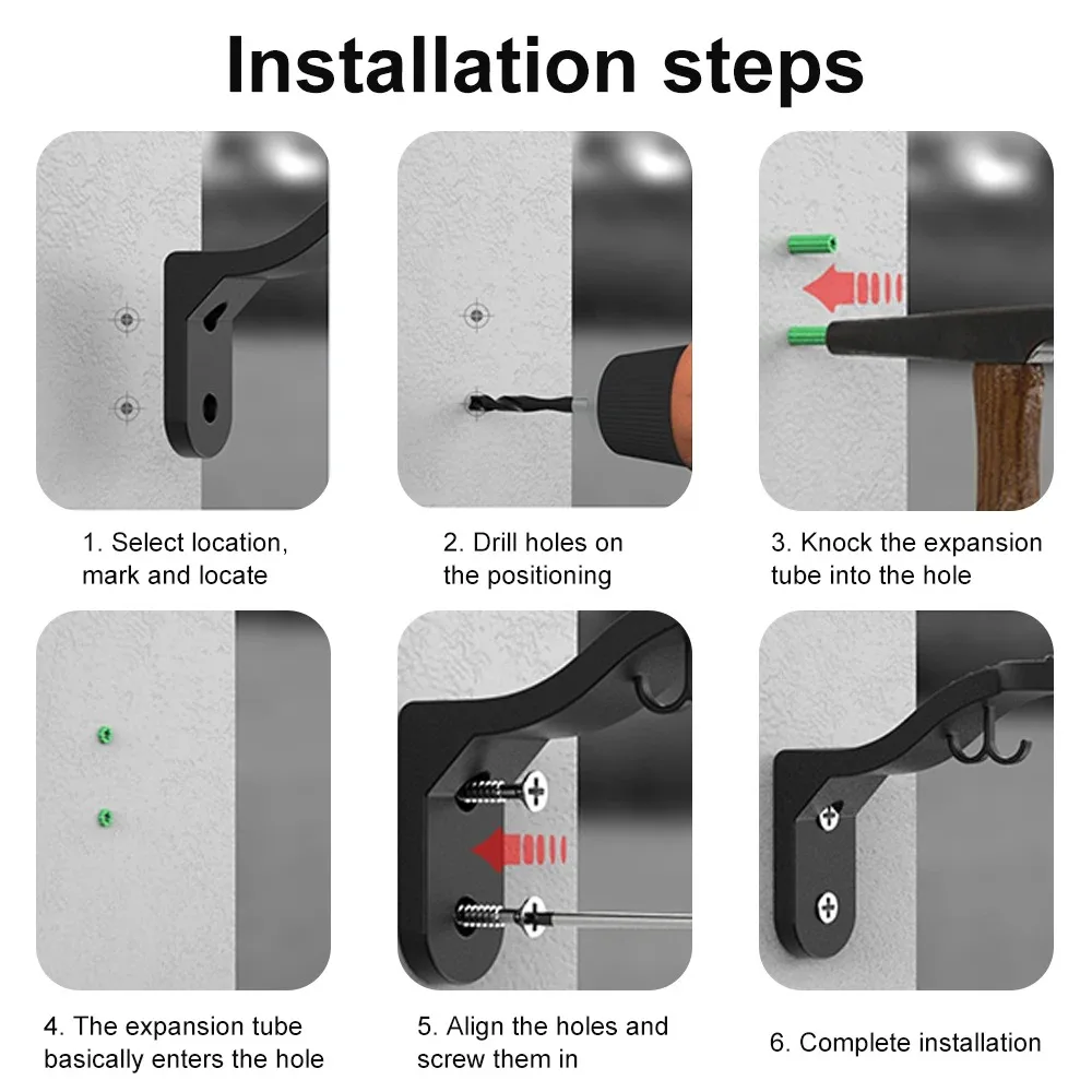 2-5Pcs Multipurpose Wall Mount Helmet Hook Rack, Heavy Duty Hanger for Motorcycle Helmet Jacket Kitchen Cabinet Storage Use image 6