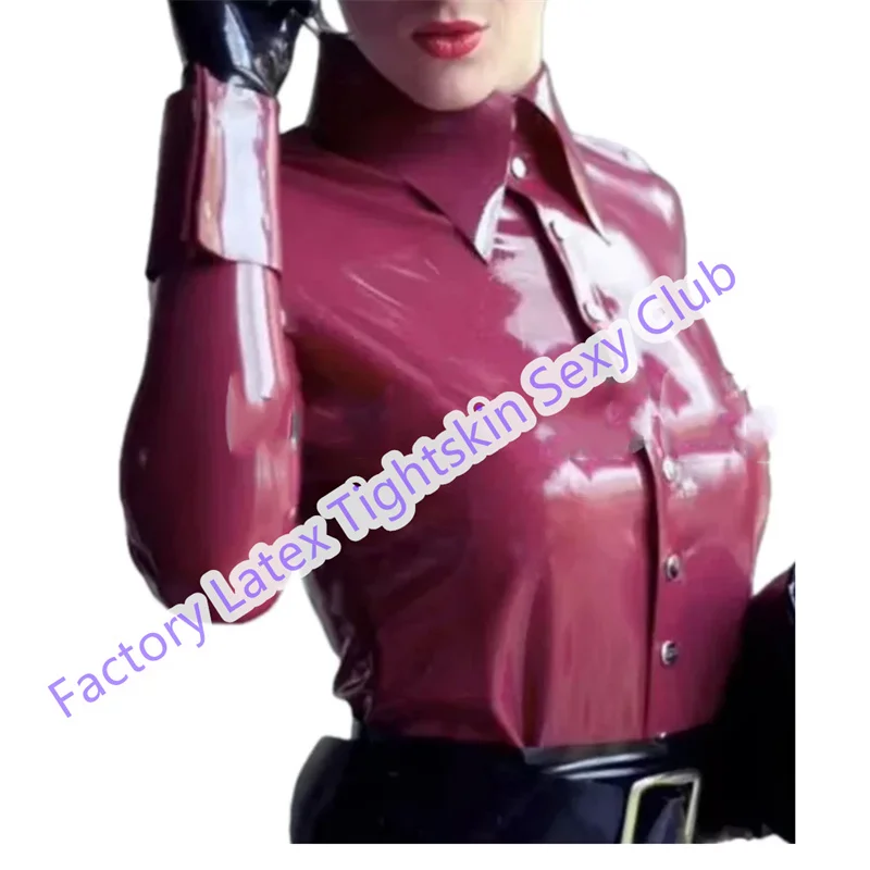 

Handmade Long Sleeve Top Blouse Made of 0.4mm Thickness Natural Latex Materials Halloween Party Cosplay Costumes ( SHIRT ONLY)