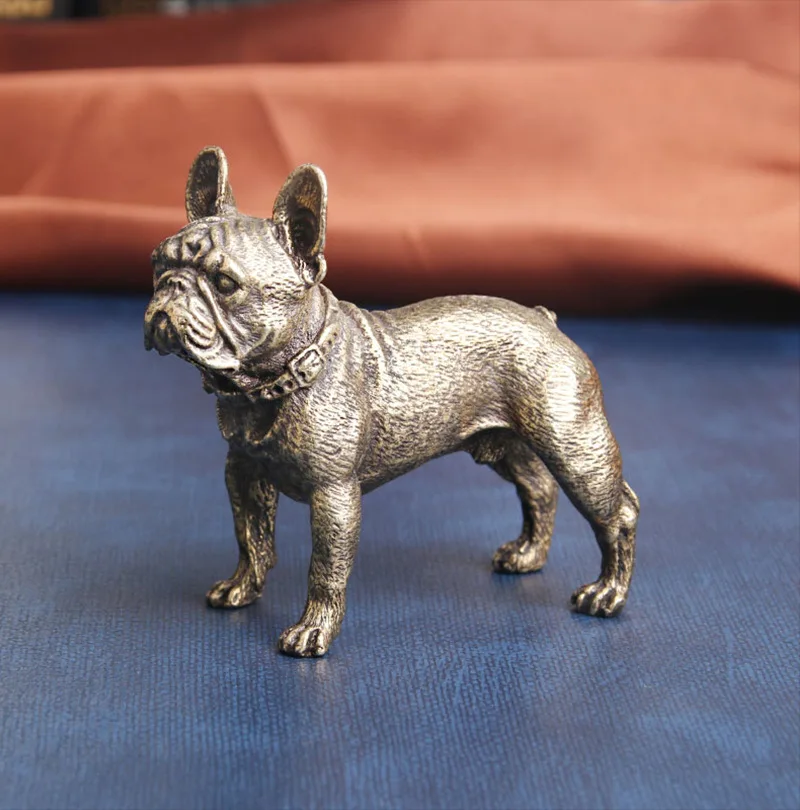 

Vintager brass Bulldog Figurines animal Miniatures Crafts Desktop Ornaments Desk Living Room Home Decoration Accessories