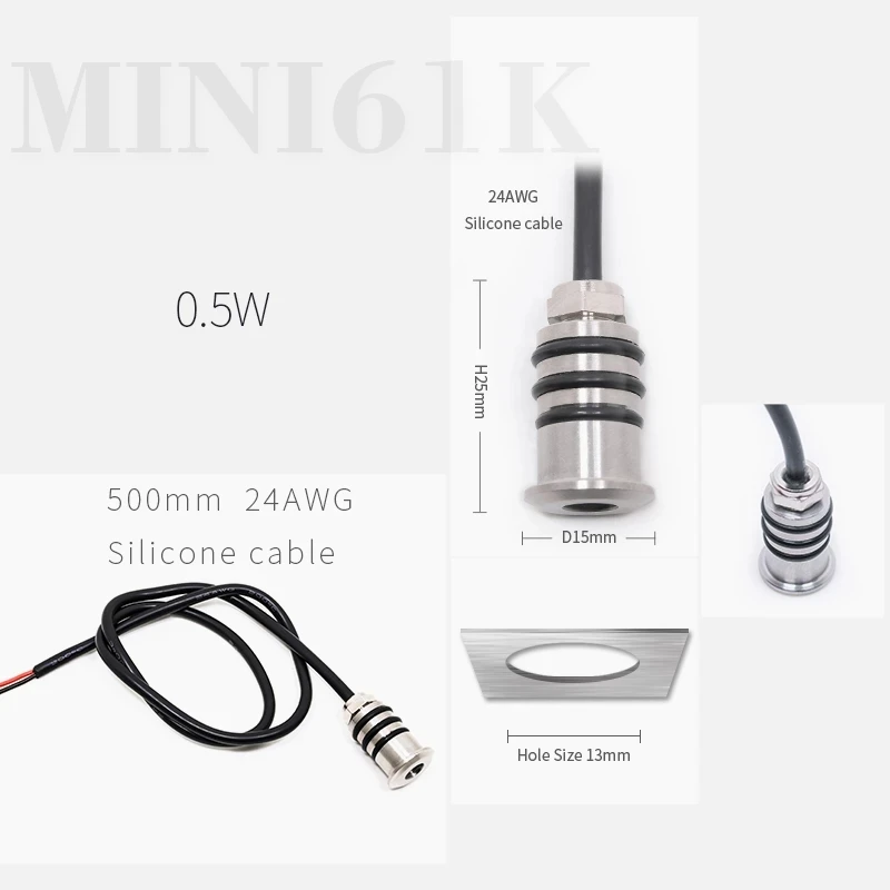 Mini diodo emissor de luz 12v 0.5w luz da plataforma recessed ao ar livre led ponto ip68 à prova dip68 água luz passo jardim caminho estrela