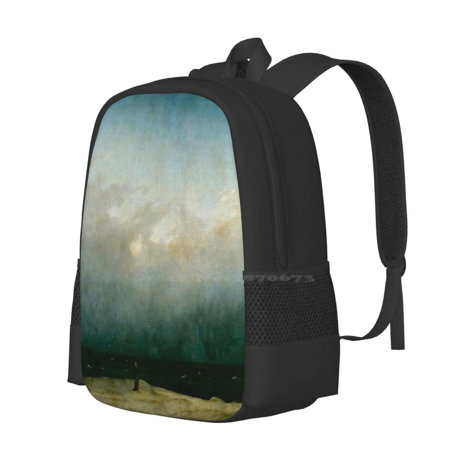 Caspar David Friedrich - The Monk By The Sea, (1808-1810) , Artwork By Caspar David Friedrich Hot Sale Schoolbag Backpack