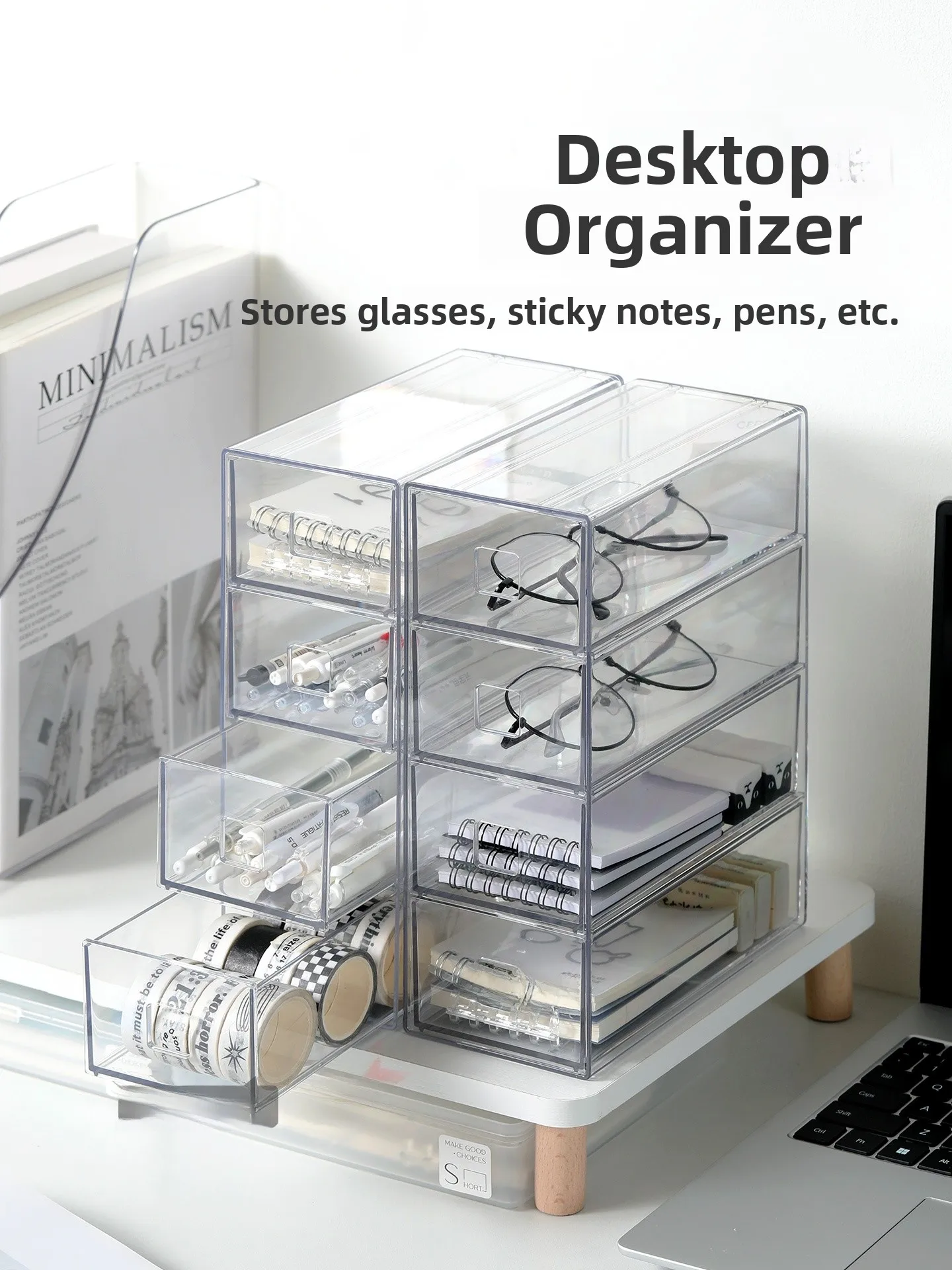 صندوق تخزين من الأكريليك للنظارات Sunade متعدد الطبقات لسطح المكتب وخزانة عرض مقاومة للغبار وشفافة...