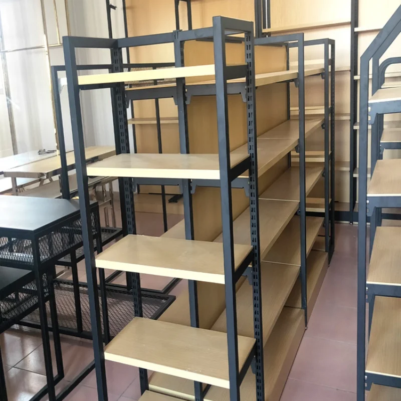 Custom Double Side Supermarket Racks, Heavy Duty Prateleiras, Mercearia Stand, Prateleira de exibição, aço inoxidável, 3-8 camadas, 80kg por camada