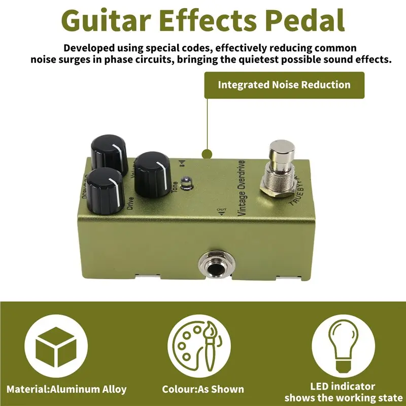 NALFI-Electric Guitar Effects Pedal Vintage Overdrive Fuzz Distortion Analog Delay Ultimate Drive Bass Guitar Pedals Vintage Ove