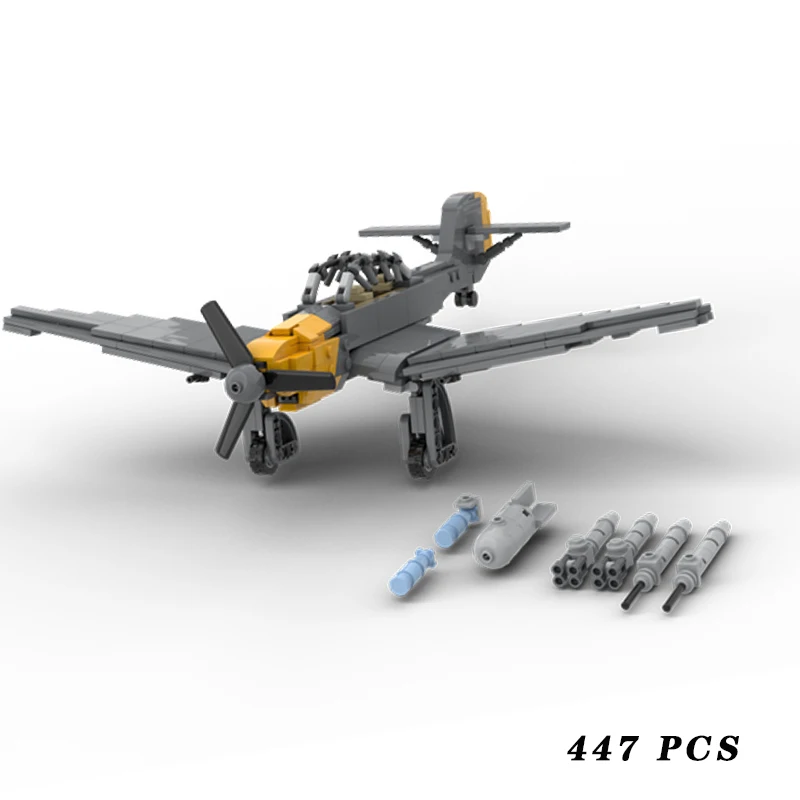 Military Equipment Ju-87 Fighter Jet 1:42 Scale MOC Building Block Assemble Model Display Toys Child Christmas Gifts