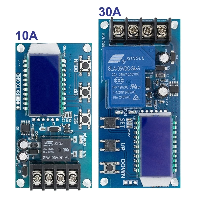 6-60V 30A 10A Lead-acid Solar Battery Charge Controller Protection Board charger Time switch 12v 24v 36v 48v battery capacity