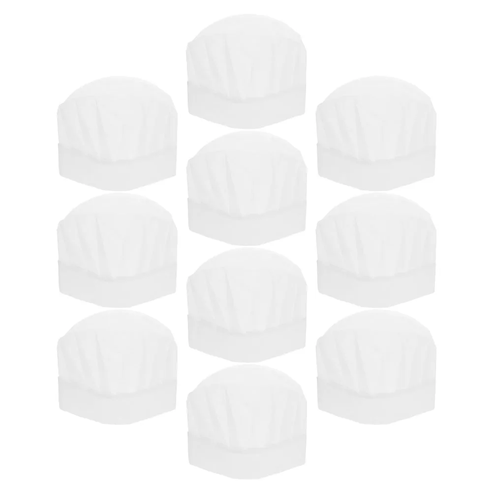 10 szt. Dziecięca czapka kucharska, kapelusz szefa kuchni dla dzieci, lekka czapka piekarska z włókniny, na urodziny, zajęcia pieczenia, obsługa gastronomiczna