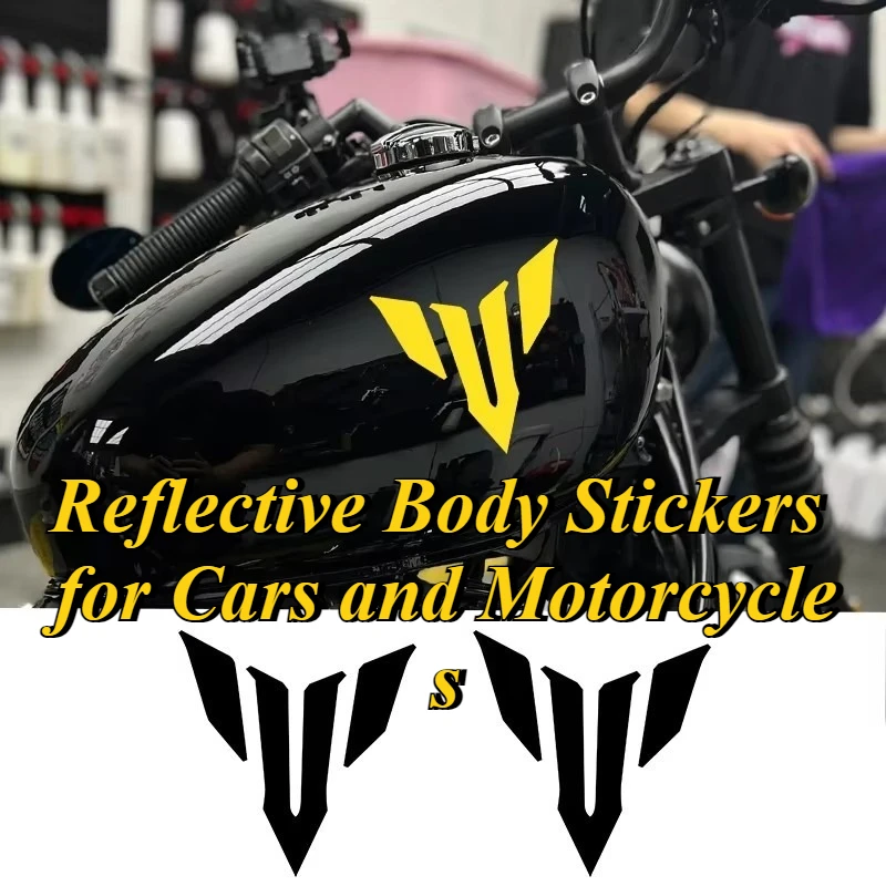 

2pcs/aet Car Motorcycle Stickers Refit Reflective body sticker Helmet decoration sticker For Yamaha Body Tank Accessories Decal