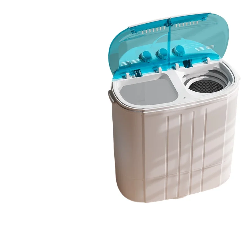 Semi-automatic twin-tub twin-cylinder washing machine, dual-function for washing and spin-drying, capable of spin drying