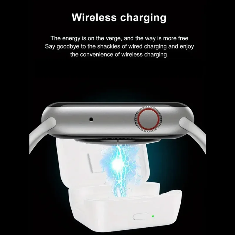 ABVO-Magnetic Wireless Charger For Watch Series 1-9 SE - 750Mah Power Bank Fast Charging Dock Station With USB-A Port