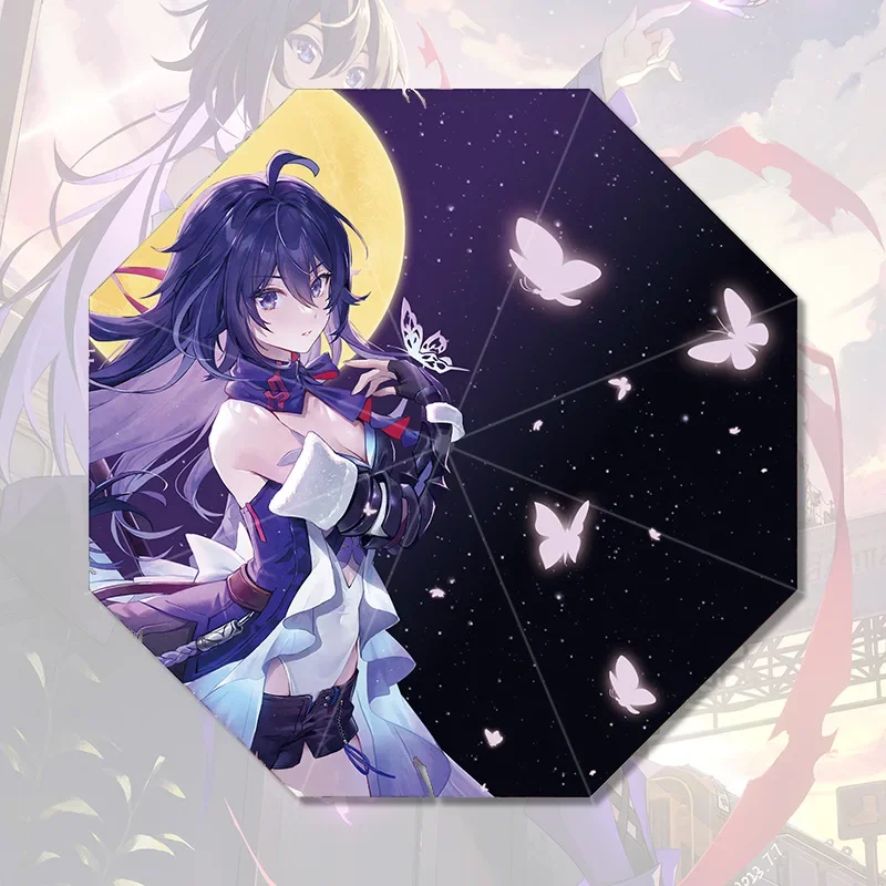 Honkai Star Rail Flight Umbrella Rain UV Blocking Parasol Honkai Impact 3 Seele Genshin Anime Umbrella Folding Women Parasol