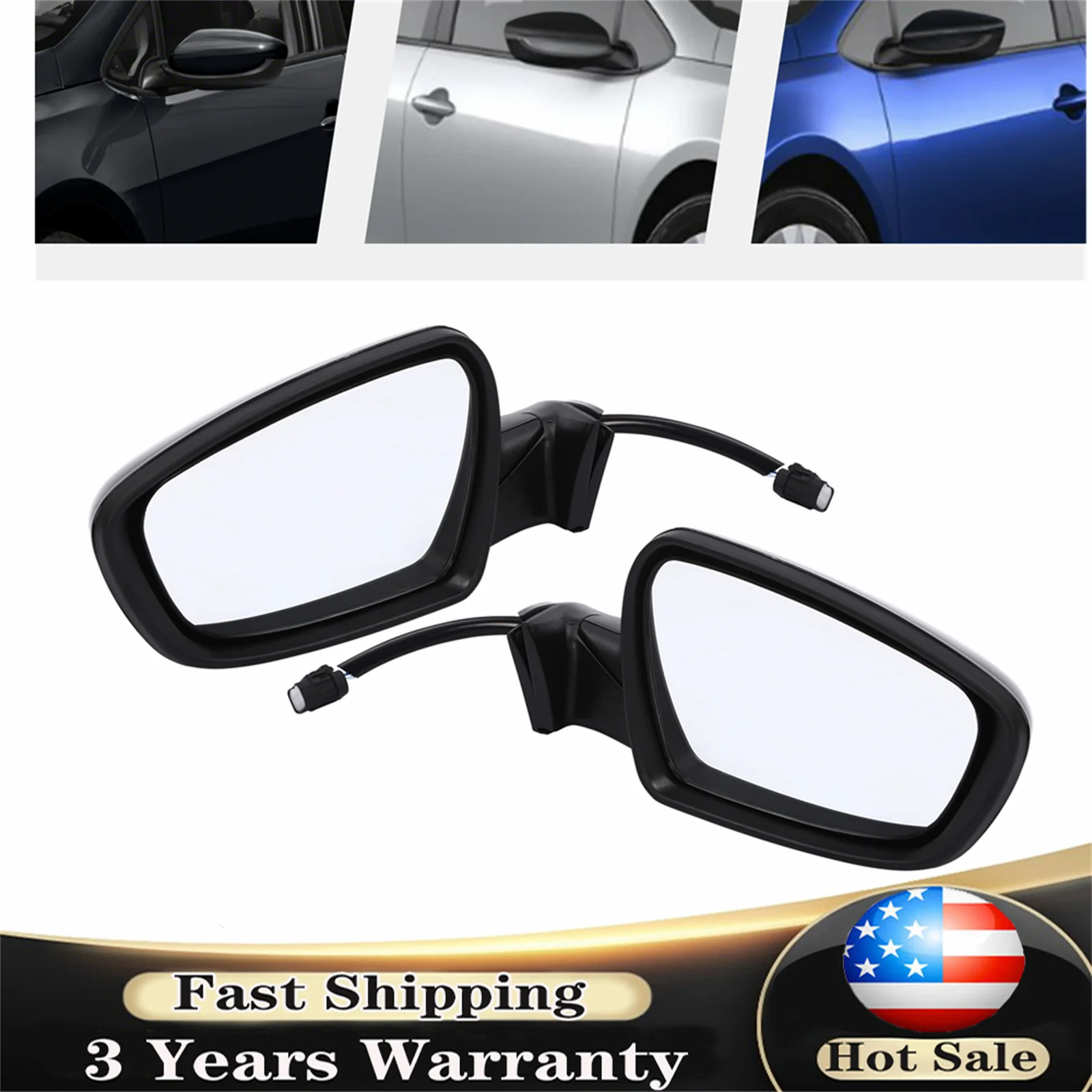 Rear Mirror Right or Left Side Manual Folding Mirror with Heat for 2017-2018 Kia Forte