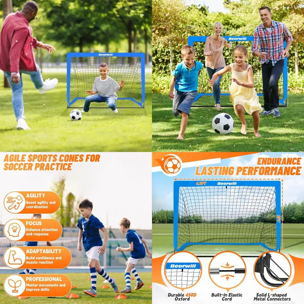 

Portable 4x3ft Kids Soccer Goal Set with Training Accessories and Soccer Ball