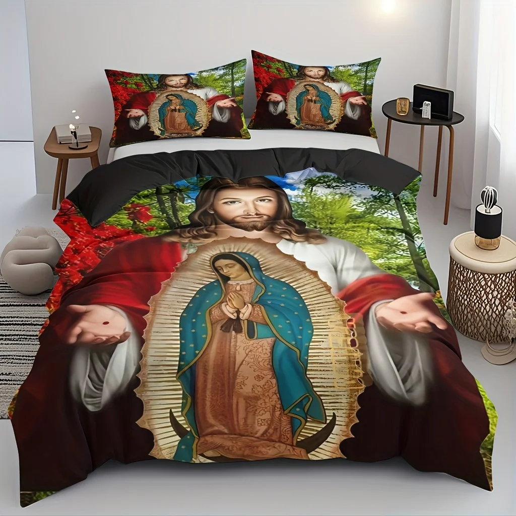 Cozy Mysterious Nature Scene Duvet Cover Set - Soft High-Definition Digital Print, 1 Duvet Cover + 2 Pillowcases, Breathable