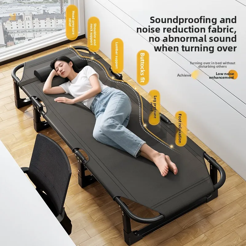 Folding single bed office recliner lunch break home portable nap escort multi-functional simple bed
