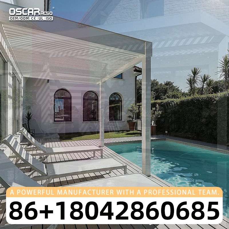 3x3 3x4 4x4 6x4m Modern Outdoor Bioclimatic Aluminium Louver Customizable Pergola for Gardens Patios Backyards in Western Countr