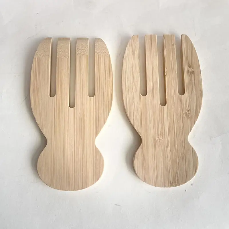 Salad Hands For Serving 2pcs Wooden Tossing Salad Claws Creative Kitchen Tool With Smooth Surfaces Hand Grinding Salad Hand For