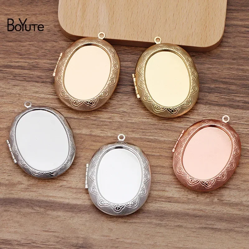 BoYuTe (5 Pieces/Lot) 39*47*10MM Pendant 28*36MM Blank Cabochon Base Diy Jewelry Accessories Memory Locket