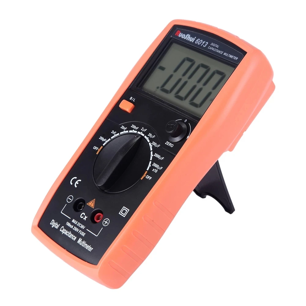 RuoShui6013 Digital Capacitance Meter High Precision Handheld Capacitor Tester Auto Tool 200pF-20000uF Inductance LCR Multimeter