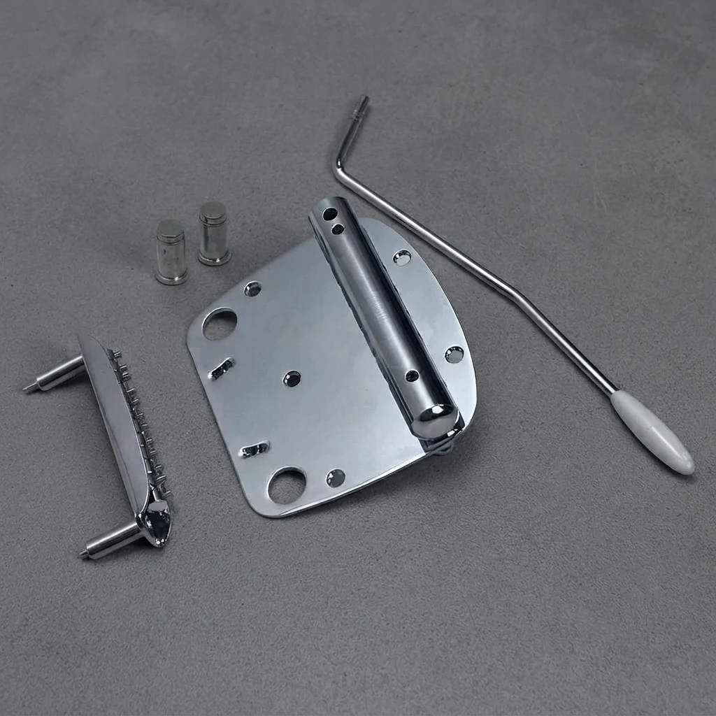 Drop-In Tremolo Tailpiece, 6 String Offset Vibrato Bridge, Quick Install Replacement for Electric Guitar Repair Projects