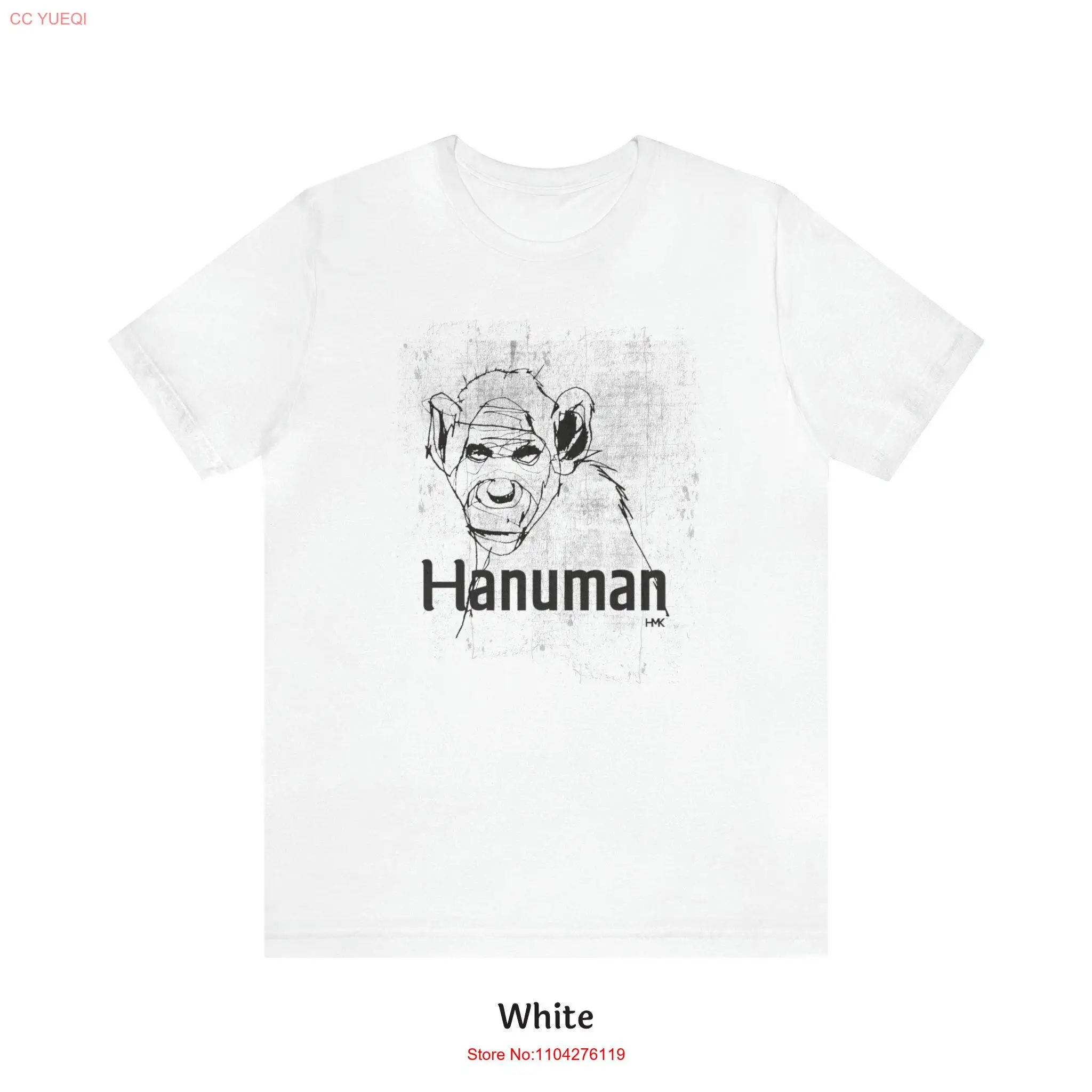 Hanuman T Shirt Illustration Sketch graphic Animal Monkey Illustrated lover tee long or short sleeves