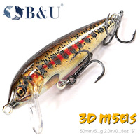 B&U Sinking Minnow Wobblers Fishing Lures For Bass Perch Pike Trout Lure and Hard Bait Jerkbait for Perch Fishing Tackle