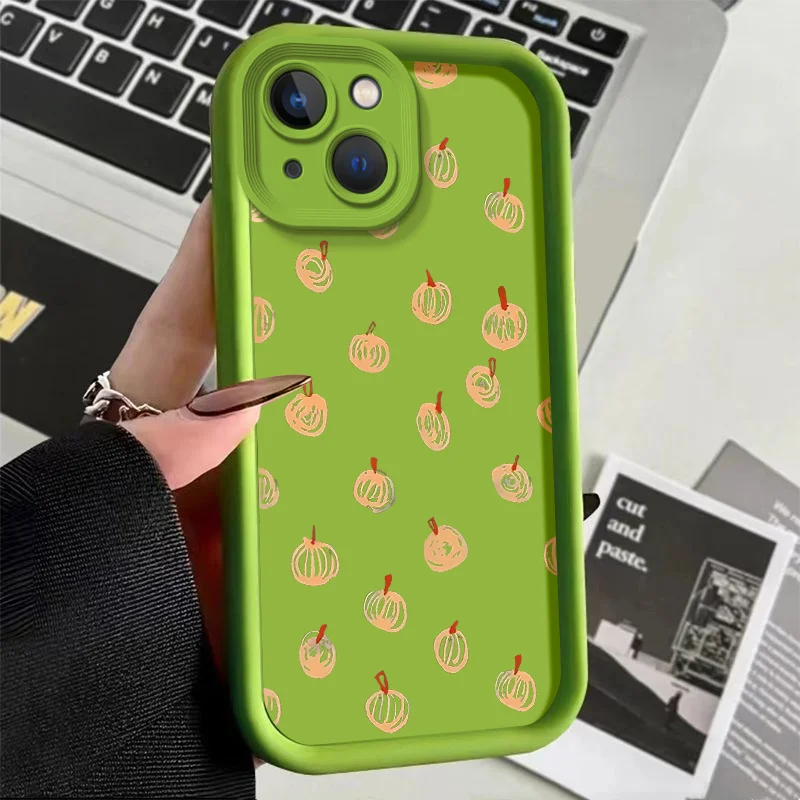 Sky ladder painted Halloween full screen pumpkin phone case For iPhone 11 12 13 14 15 pro max