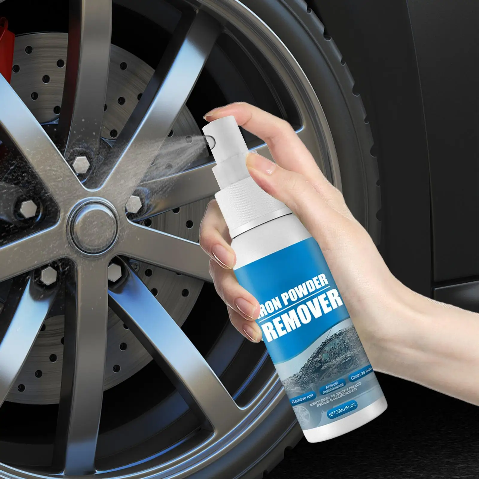 Rust Remover for Car 30ml Protective Fast Acting Stain Removal Tire Iron Powder Remover for Auto Wheel Car Tire Trailer Pickup