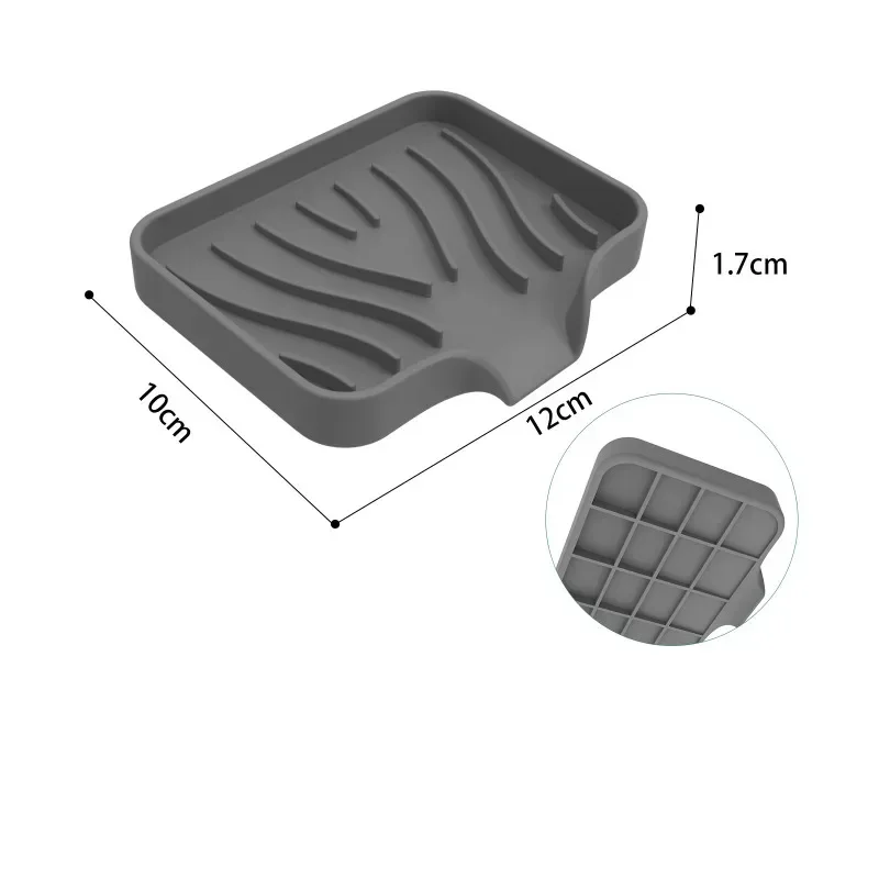 Kitchen Sink Sponge Holder Silicone Soap Dish Bar Soap Holder Self Draining Anti-slip Storage Rack Bathroom Kitchen Supplies