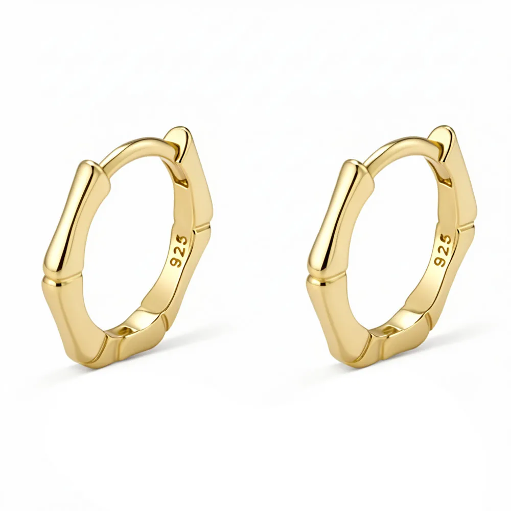 

925 Sterling Silver Geometric Bamboo Node Earrings for Women Minimalist Cold Style Ear Cuff Unique Design Feelings Jewelry