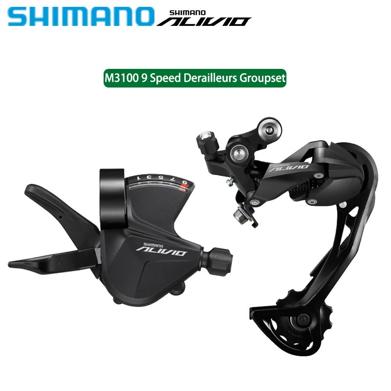 Shimano Alivio M3100 traje palanca de cambios desviador trasero SGS 9s Mini grupo para bicicleta MTB bicicleta de montaña Original Shimano 9V
