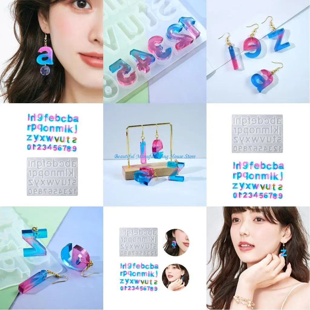 

E56A Resin Molds Letters Jewelry Part Molds Silicone Texture for Crafting