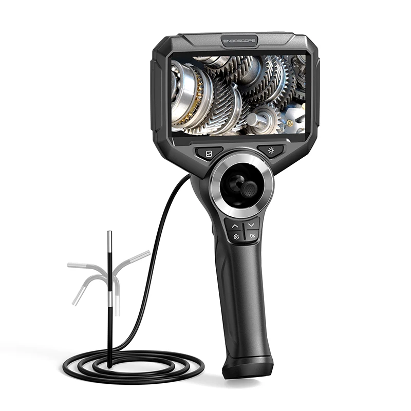 منظار داخلي بقطر 6 مم من OEM مع كاميرا تناظرية عالية الدقة بدقة 2 ميجابكسل وشاشة IPS مقاس 5 بوصات بقدرة 3000 مللي أمبير في الساعة وبطارية IP67 مقاومة للماء 720 °   بوريسكوب قابل للدوران