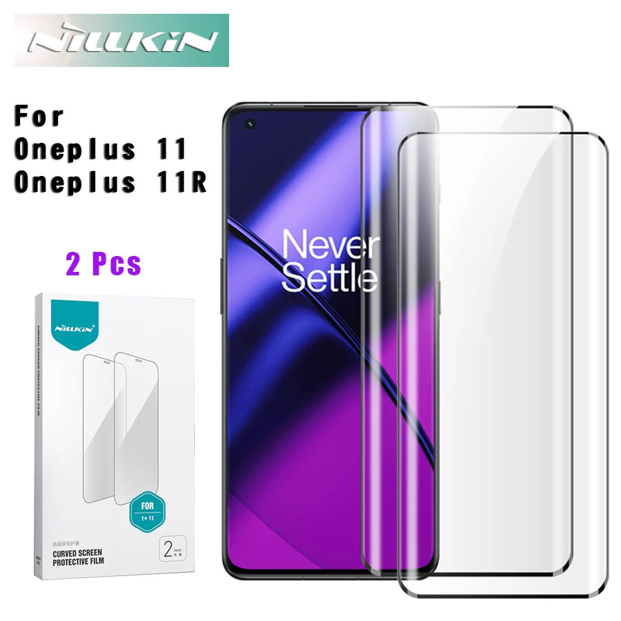 

NILLKIN 2 шт., защитная пленка с полным клеем для Oneplus 11 11R 5G, мягкая пленка с полным покрытием для Oneplus 11 11R 5G с инструментом