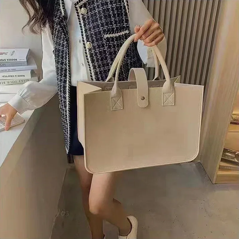 New Shopping Handbag Women\'s 2024 Large Capacity Open Fashion Felt Shopping Designer Tote Woven Bag Shop Online China